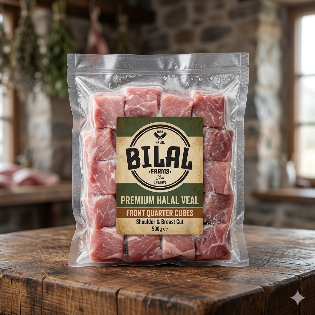 Bilal Farms Veal - Front Quarter (Cubed)